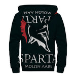 Spartan Molon Labe Print Sherpa Lined Zip Up Hoodie