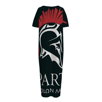 Spartan Molon Labe Print Short Sleeve Long Nightdress