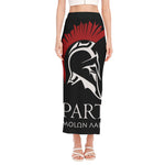 Spartan Molon Labe Print Side Slit Maxi Skirt