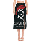 Spartan Molon Labe Print Side Slit Midi Skirt