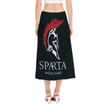 Spartan Molon Labe Print Side Slit Midi Skirt