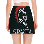 Spartan Molon Labe Print Side Slit Mini Skirt