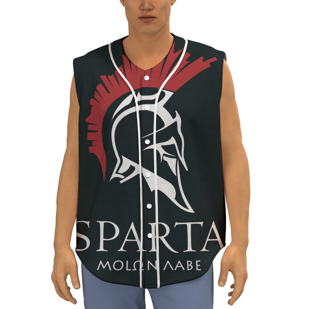 Spartan Molon Labe Print Sleeveless Baseball Jersey