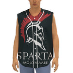 Spartan Molon Labe Print Sleeveless Baseball Jersey