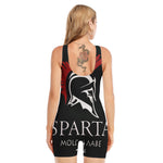 Spartan Molon Labe Print Sleeveless One Piece Swimsuit