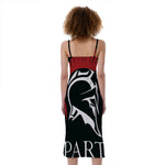 Spartan Molon Labe Print Slim Fit Midi Cami Dress
