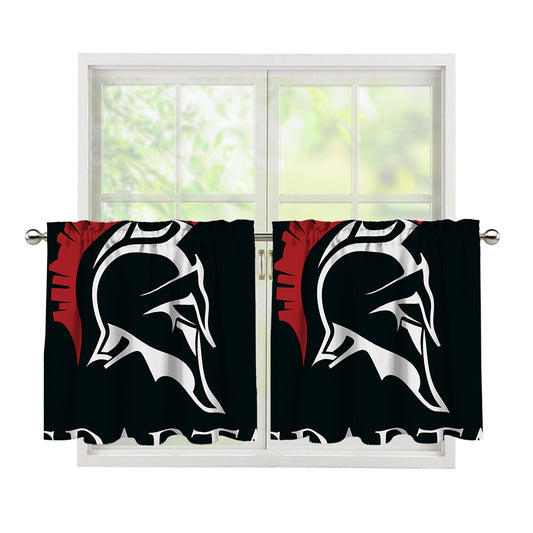 Spartan Molon Labe Print Tier Curtains