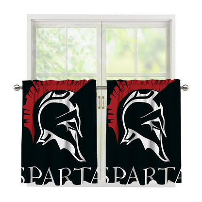 Spartan Molon Labe Print Tier Curtains