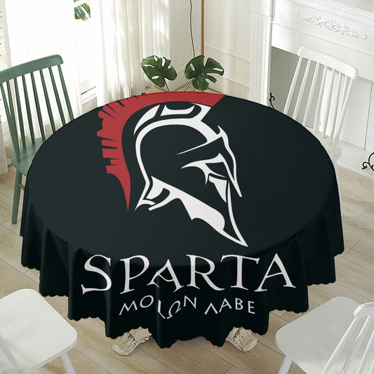 Spartan Molon Labe Print Waterproof Round Tablecloth