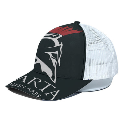 Spartan Molon Labe Print White Mesh Trucker Cap