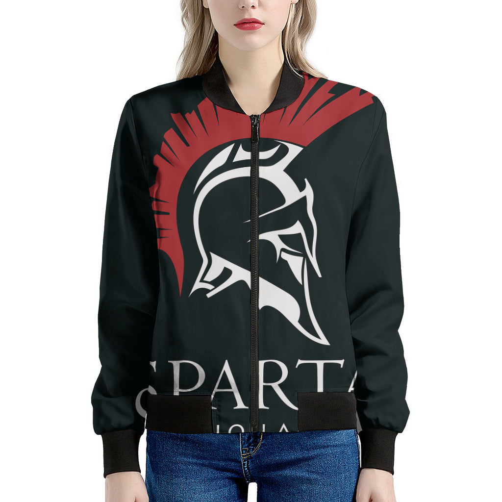 Spartan Molon Labe Print Women's Bomber Jacket