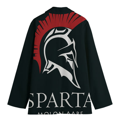 Spartan Molon Labe Print Women's Cotton Blazer