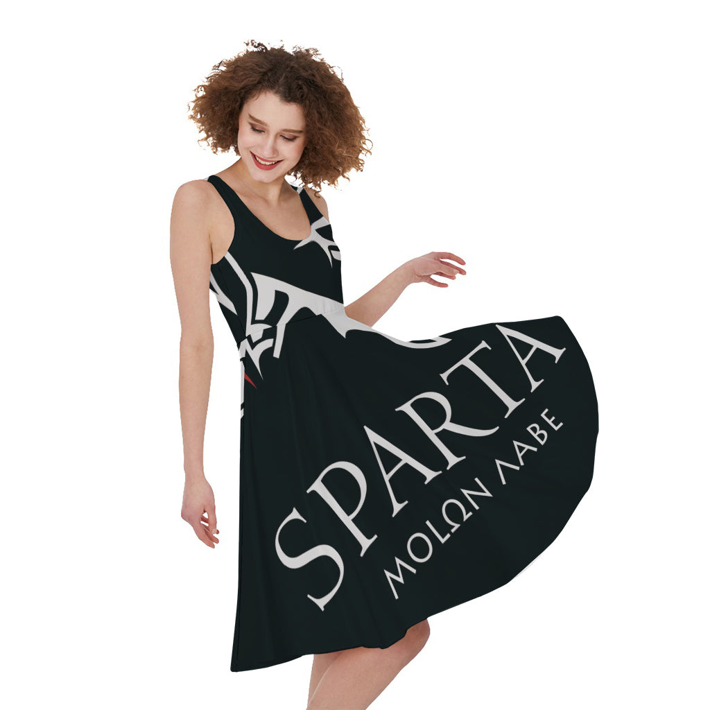 Spartan Molon Labe Print Women's Sleeveless Dress