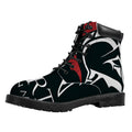 Spartan Molon Labe Print Padded Collar Lace Up Boots