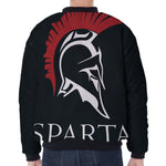 Spartan Molon Labe Print Zip Sleeve Bomber Jacket