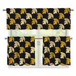 Spartan Warrior Helmet Pattern Print 3 Piece Kitchen Curtains