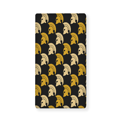 Spartan Warrior Helmet Pattern Print Baby Crib Sheet