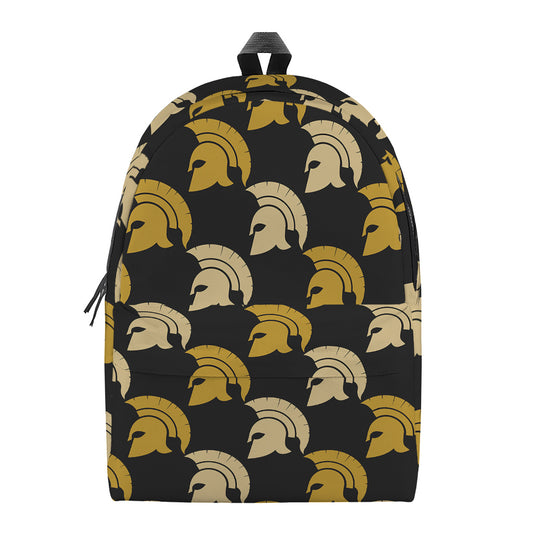 Spartan Warrior Helmet Pattern Print Backpack
