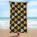 Spartan Warrior Helmet Pattern Print Beach Towel