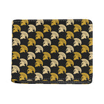 Spartan Warrior Helmet Pattern Print Bifold Wallet