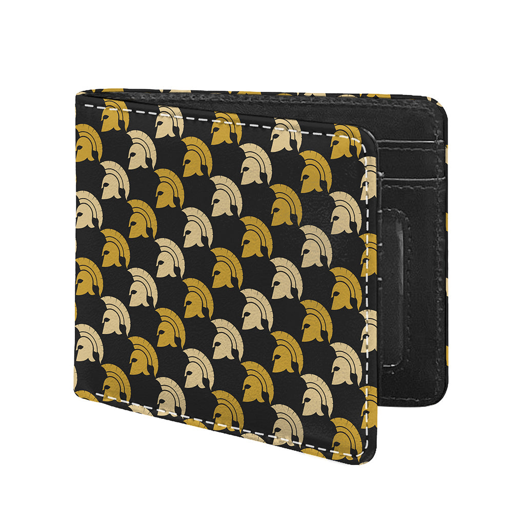 Spartan Warrior Helmet Pattern Print Bifold Wallet