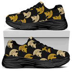 Spartan Warrior Helmet Pattern Print Black Chunky Shoes