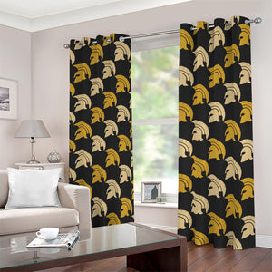 Spartan Warrior Helmet Pattern Print Blackout Grommet Curtains