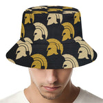Spartan Warrior Helmet Pattern Print Bucket Hat