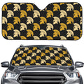Spartan Warrior Helmet Pattern Print Car Windshield Sun Shade