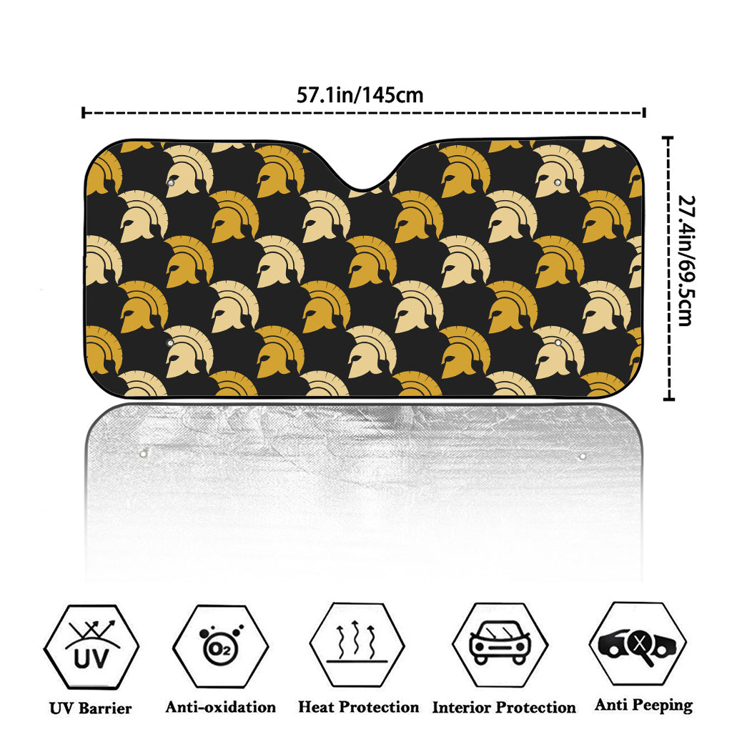 Spartan Warrior Helmet Pattern Print Car Windshield Sun Shade