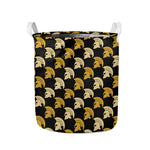 Spartan Warrior Helmet Pattern Print Collapsible Laundry Basket