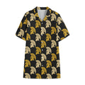 Spartan Warrior Helmet Pattern Print Cotton Hawaiian Shirt