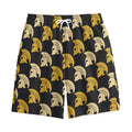 Spartan Warrior Helmet Pattern Print Cotton Shorts