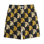 Spartan Warrior Helmet Pattern Print Cotton Shorts