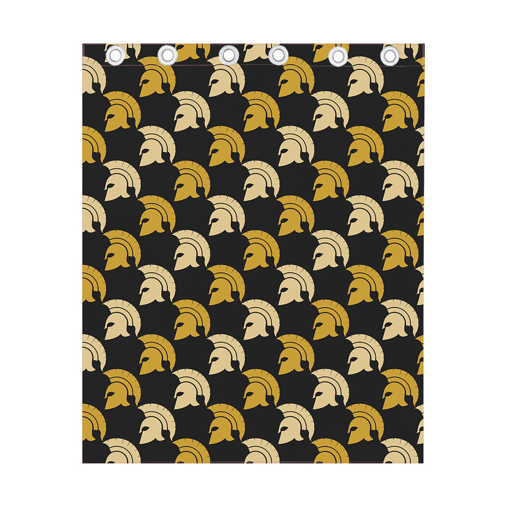 Spartan Warrior Helmet Pattern Print Curtain