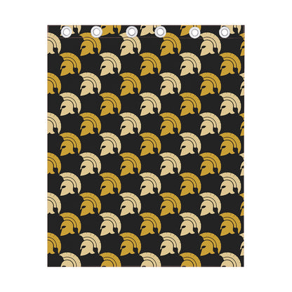 Spartan Warrior Helmet Pattern Print Curtain