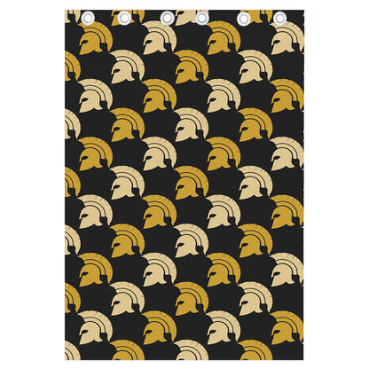 Spartan Warrior Helmet Pattern Print Curtain