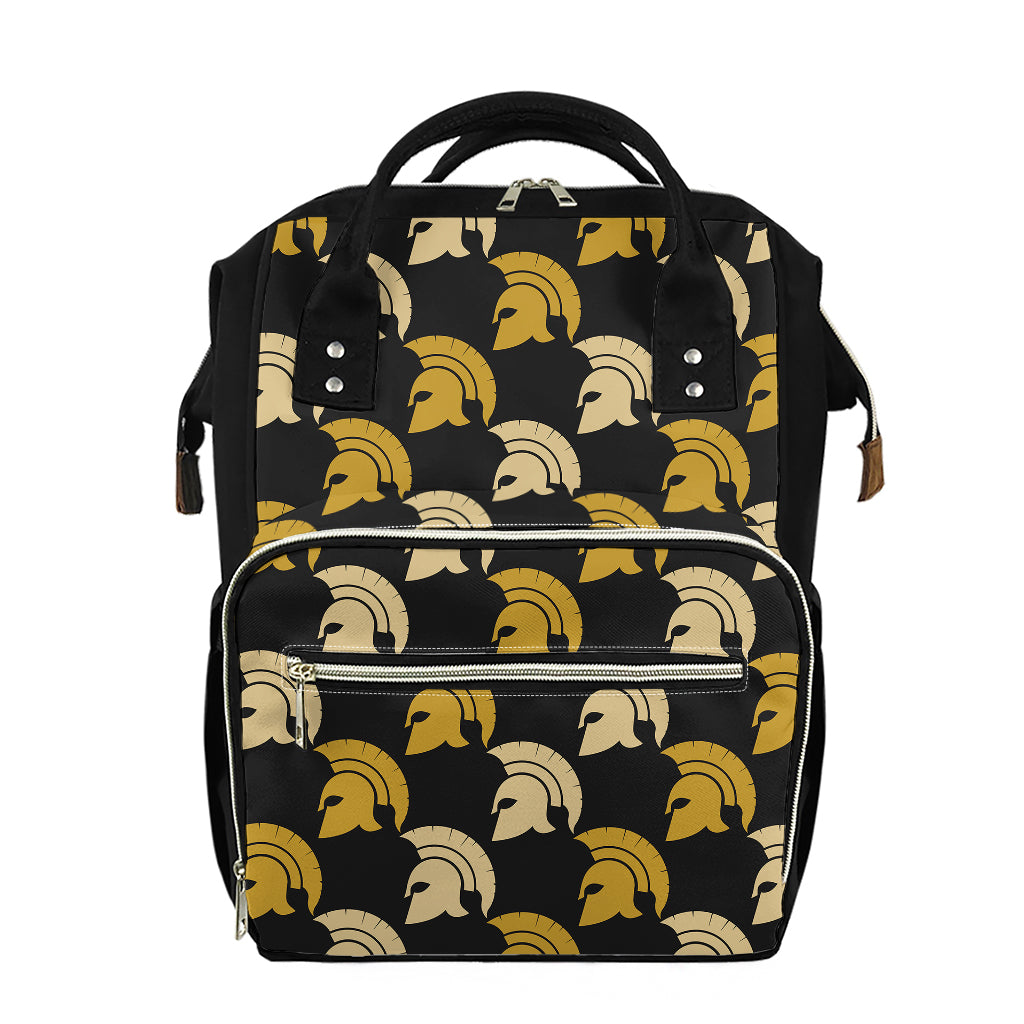 Spartan Warrior Helmet Pattern Print Diaper Bag