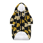 Spartan Warrior Helmet Pattern Print Dog Zip Up Hoodie
