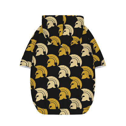 Spartan Warrior Helmet Pattern Print Dog Zip Up Hoodie