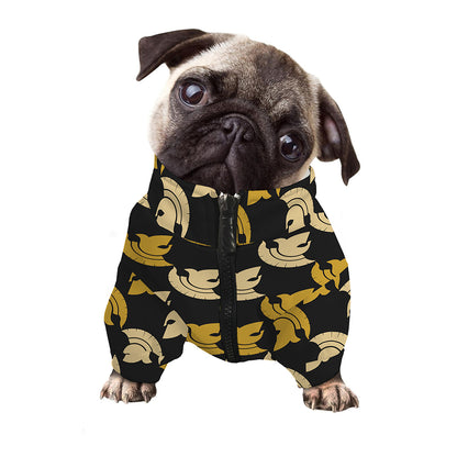 Spartan Warrior Helmet Pattern Print Dog Zip Up Jacket