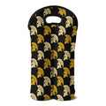 Spartan Warrior Helmet Pattern Print Double Neoprene Wine Tote