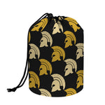 Spartan Warrior Helmet Pattern Print Drawstring Makeup Bag