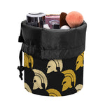 Spartan Warrior Helmet Pattern Print Drawstring Makeup Bag