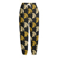Spartan Warrior Helmet Pattern Print Fleece Lined Knit Pants