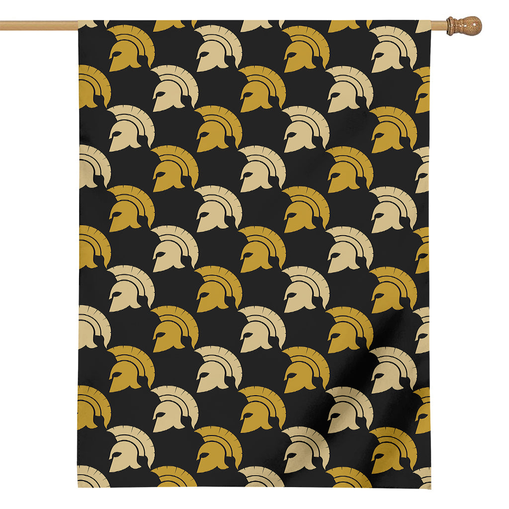 Spartan Warrior Helmet Pattern Print House Flag