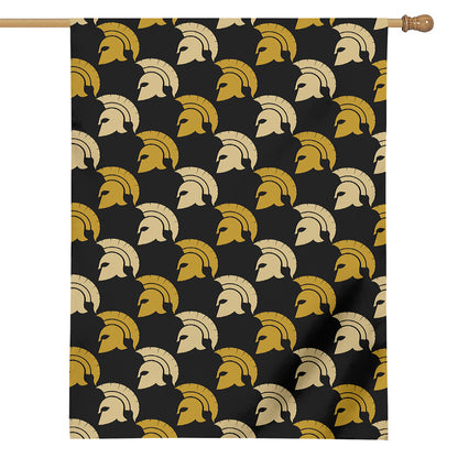 Spartan Warrior Helmet Pattern Print House Flag