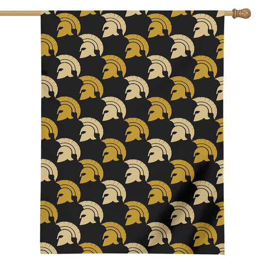 Spartan Warrior Helmet Pattern Print House Flag