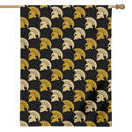 Spartan Warrior Helmet Pattern Print House Flag