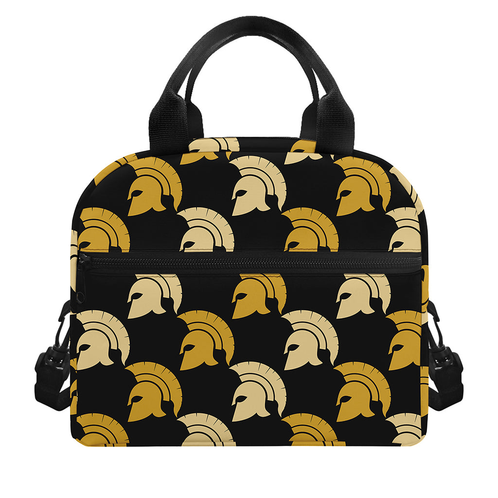 Spartan Warrior Helmet Pattern Print Insulated Lunch Bag